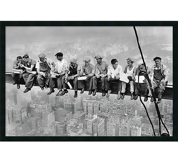 Lunch Atop A Skyscraper Framed On Paper by Charles C. Ebbets Print